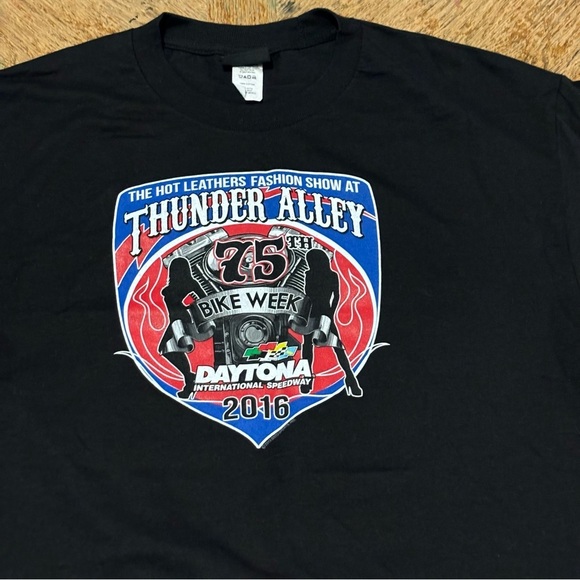 75th Annual Bike Week 2016 Daytona Beach FL Men's T-Shirt Sz Large Hot Leathers - Picture 3 of 6